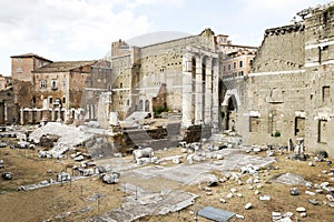 Panoramic Sights of The Forum of Nerva ( Foro di Nerva) in Rome, Italy.