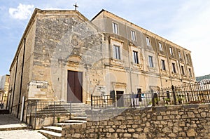 Panoramic Sights of San Francesco Allâ€™Immacolata Church in Comiso, Province of Ragusa, Sicily, Italy.