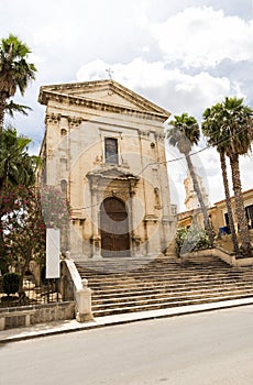 Panoramic Sights of St. Biagio Church Chiesa di San Biagio in Comiso, Province of Ragusa,Italy.