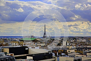 Panoramic sky over Paris city