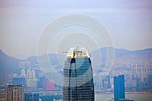 Panoramic Skyline of Hong Kong City