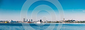 Panoramic Skyline Of Tallinn And Harbour, Coast