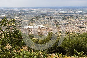 Panoramic Spots of the City from above in Comiso, Province of Ragusa, Italy.