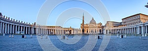 St. Peter`s Square in Vatican City - Rome, Italy