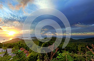 Panoramic sunrise landscape