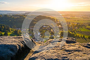 Panoramic sunset in Bohemian Paradise