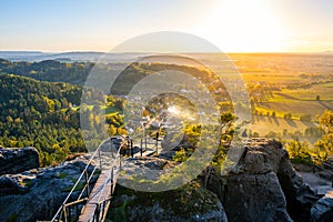 Panoramic sunset in Bohemian Paradise