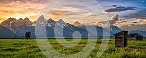 Panoramic Sunset at Grand Teton National Park