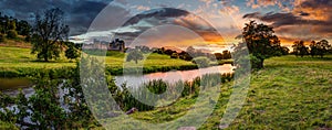 Panoramic Sunset over River Aln