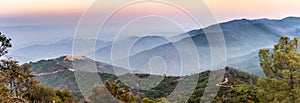 Panoramic sunset views in Santa Cruz mountains