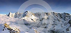 Panoramic Swiss Alps view