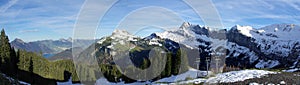 Panoramic Swiss mountains