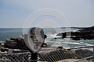 Panoramic telescope on Maine coast