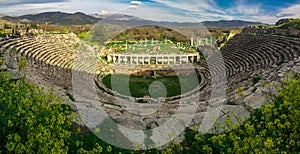Panoramic Theather view of Aphrodisias Afrodisias Ancient City. Aphrodisias was named