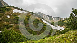 Panoramic timelapse of beautiful countryside of Romania. sunny afternoon