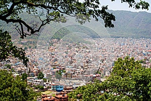 Panoramic top view of Katmandu city, Nepal photo