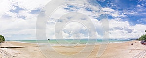 Panoramic Tropical beach and sea in sunny day