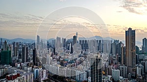 Panoramic urban skyline with skyscrapers, hong kong Jan 7 2024