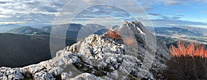 Panoramic of urkiola mountain range. Basque Country