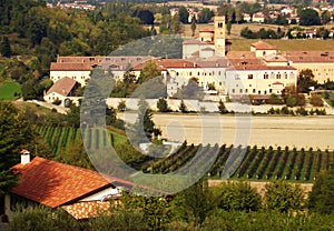 Panoramic view of the Abbey of Praglia, Padua, Veneto. Italy