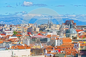 Panoramic view from above on the capital of Spain- the city of M photo