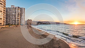 Panoramic view of Acapulco beach at sunset - Vina del Mar, Chile