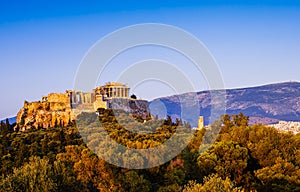 The Panoramic View of Acropolis and Parthenon