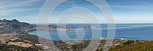 Panoramic view across Calvi Bay and Revellata in Corsica