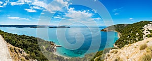 Panoramic view of Adriatic Sea near town Lopar on island Rab