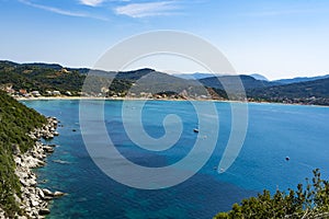 Panoramic view of Ag. Georgios Pagon, Corfu island, Greece