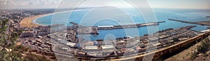 Panoramic view of Agadir port in Morocco.
