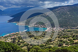 Panoramic view of Agia Effimia town, Kefalonia, Greece