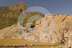 Panoramic view of agricultural area, Machu Picchu