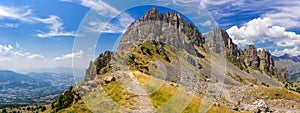 Panoramic view of Aiguilles de Chabrieres in Summer. Ecrins National Park, Hautes-Alpes, Alps photo
