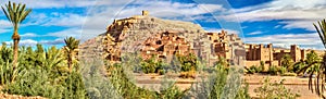 Panoramic view of Ait Benhaddou, a UNESCO world heritage site in Morocco