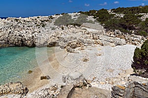 Panoramic view of Alaties Beach, Kefalonia, Greece
