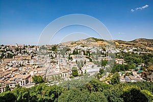 Panoramic view of the Albaycin Albaicin, AlbayzÃÂ­n, AlbaicÃÂ­n, an old Muslim district in Granada photo