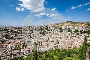 Panoramic view of the Albaycin Albaicin, AlbayzÃÂ­n, AlbaicÃÂ­n, an old Muslim district in Granada photo