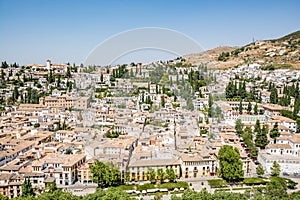 Panoramic view of the Albaycin, an old Muslim district in Granada photo