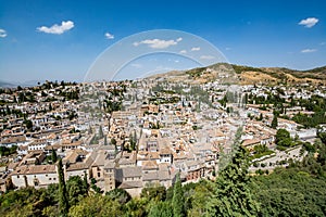 Panoramic view of the Albaycin an old Muslim district in Granada photo