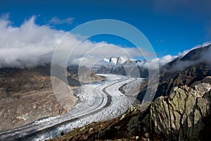 Panoramic view of Aletsch glacier