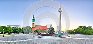 Panoramic view on Alexanderplatz in Berlin - Germany