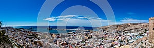 Panoramic view of Almeria old town and harbour photo