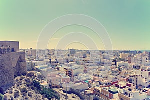 Panoramic view on Almeria from the top of Alcazaba fortress