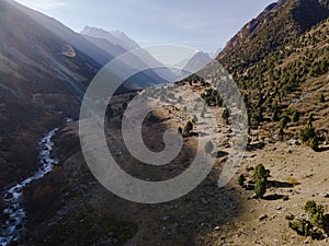 panoramic view of the alpan mountains Kyrgyzstan