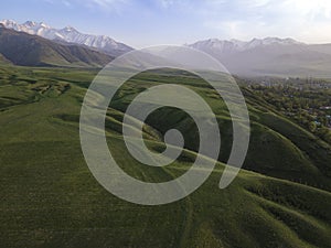 panoramic view of the alpan mountains Kyrgzstan