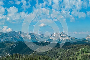 Allakogel - Panoramic view of alpine landscape seen from Allakogel, Hochschwab mountains, Styria, Austria photo