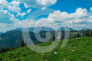 Allakogel - Panoramic view of alpine landscape seen from Allakogel, Hochschwab mountains, Styria, Austria photo