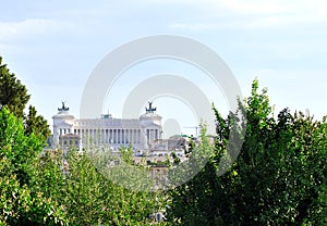 Panoramic view of the Altare della Patria in Rome