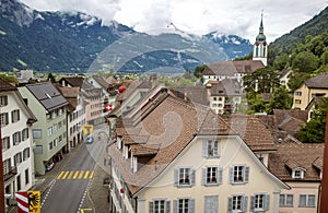 Panoramic view of Altdorf town in Switzerland